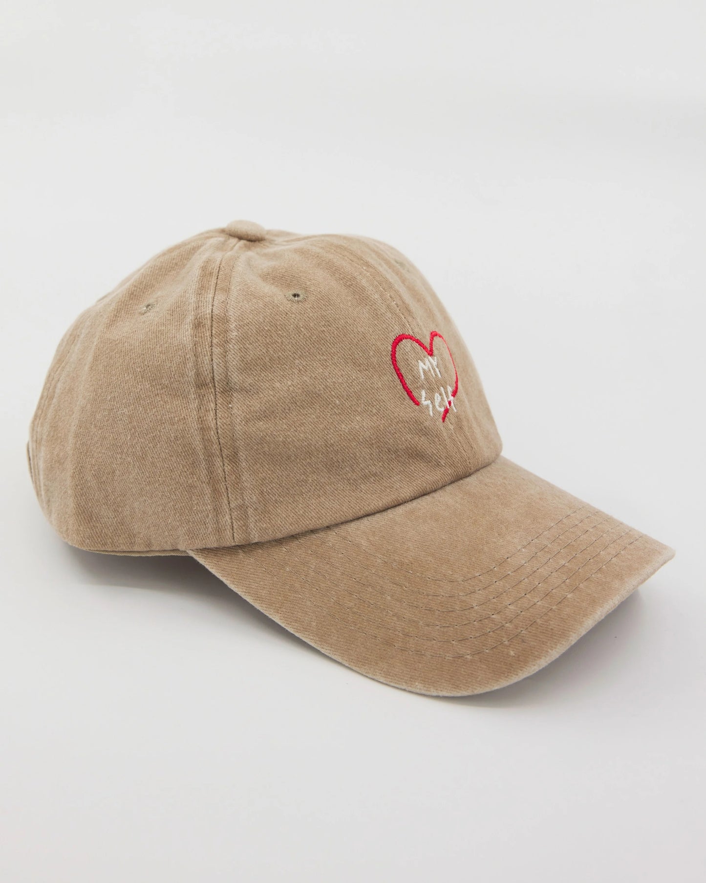 Love Myself Cream Washed Hat