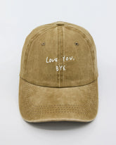 front view of Love You Bye Cream Washed Cap