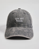 Front view of Cute But Psycho Washed Stone Washed Cap