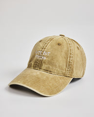 Side view of Cute But Psycho Yellow Washed Cap