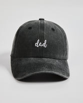 Front view of Dad Black Washed Caps