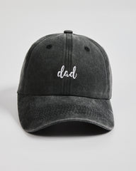 Front view of Dad Black Washed Caps