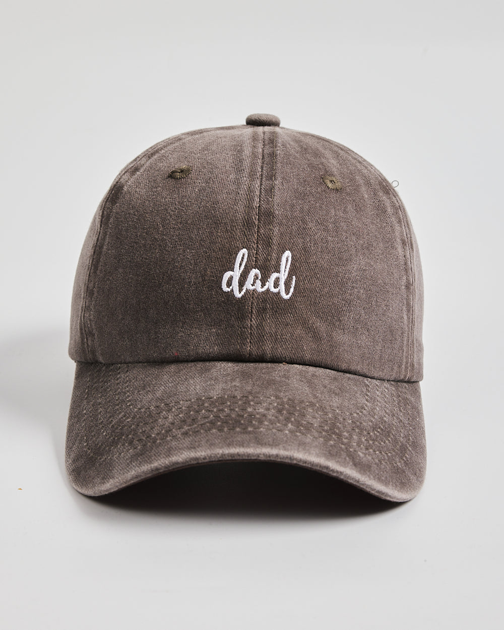 Front view of Dad Brown Washed Cap