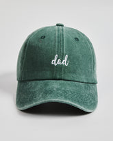 Front view of Dad Green Washed Caps