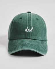 Front view of Dad Green Washed Caps