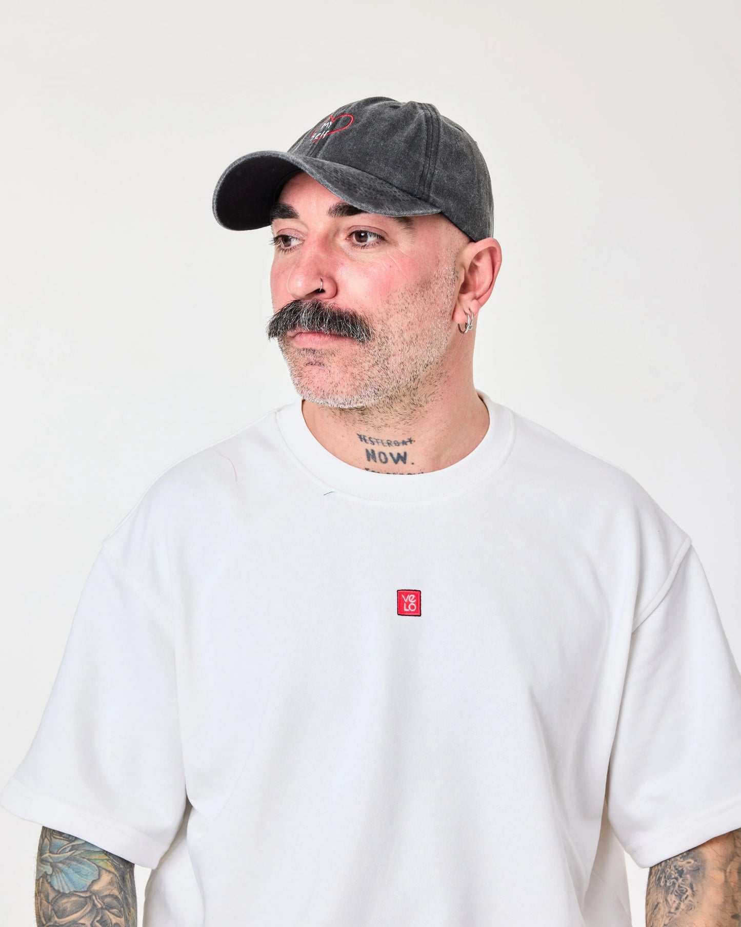 man wearing Dark Gray Love Myself Washed Cap