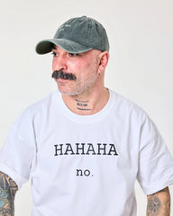 Man wearing Dark Green Washed Cap with 'Love You, Bye' embroidered in white.