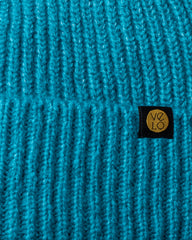 Close view of Dark Turquoise Lux Beanie