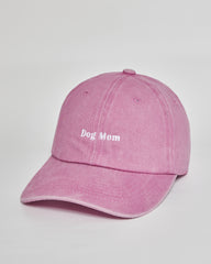 Dog Mom pink washed cap - side view