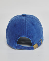 Dog Mom royal blue washed cap - back view