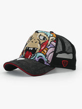 Side view of Doodle Black Trucker Hat