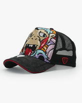 Side view of Doodle Black Trucker Hat