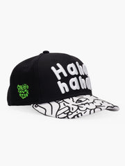 Side view of Doodle Black Baseball Cap