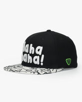 Side view of Doodle Black Snapback Cap