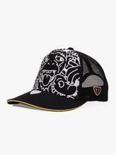 Side view of Doodle Monkey Black Baseball Cap