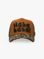 Front view of Doodle Tan Trucker Hat