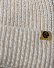 Close view of Ecru Lux Beanie