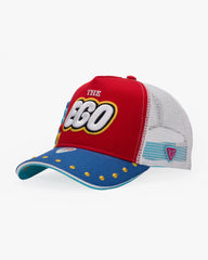 Side view of Ego Red Trucker Hat