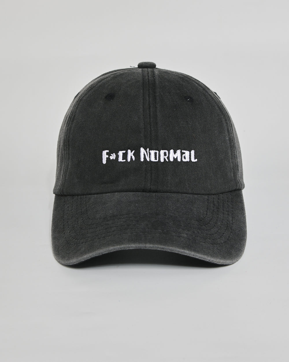 F**k Normal black washed cap - front view
