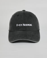 F**k Normal black washed cap - front view