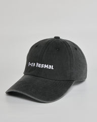 F**k Normal black washed cap - side view
