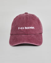F**k Normal burgundy washed cap - front view