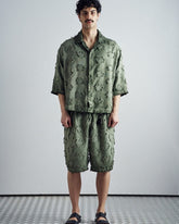 Frayed Grid Green Set - front view