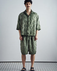 Frayed Grid Green Set - front view