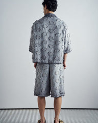 Frayed Grid Light Grey Set - back view