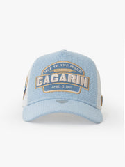 Front view of Gagarin Blue Trucker Hat