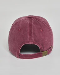 Good Things Coming burgundy washed cap - back view