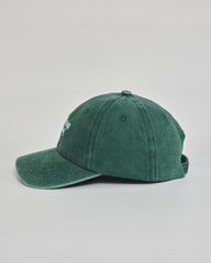 Good Things Coming forest green washed cap - angled view