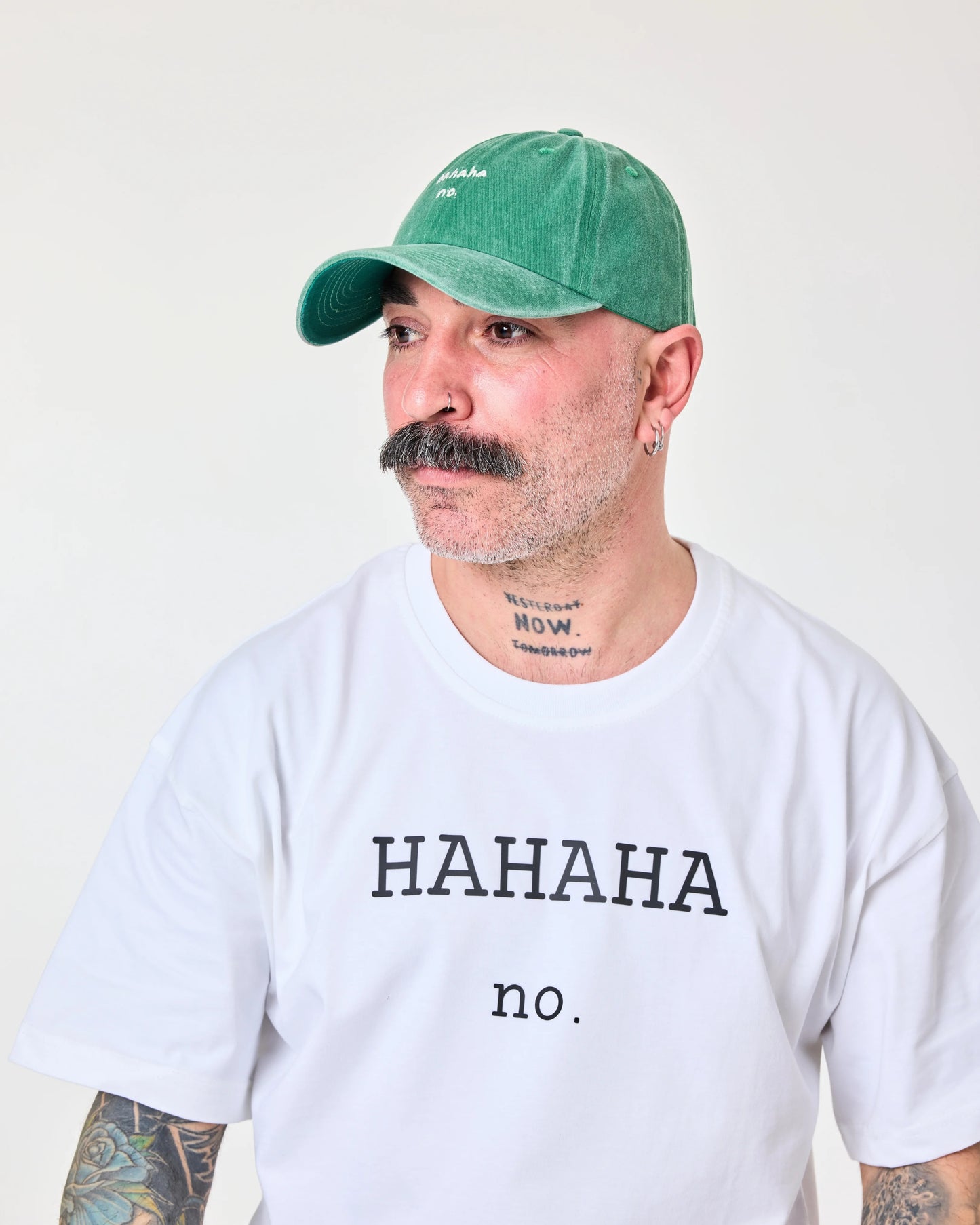 man wearing Green Hahaha No Washed Cap