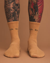 Front view of Hahaha No Beige Socks