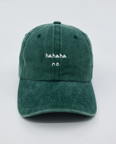 Hahaha No Dark Green Washed Cap