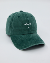 Hahaha No Dark Green Washed Cap
