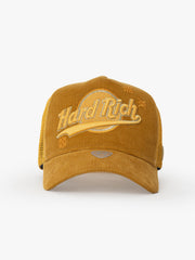 Front view of Hard Rich Yellow Trucker Hat