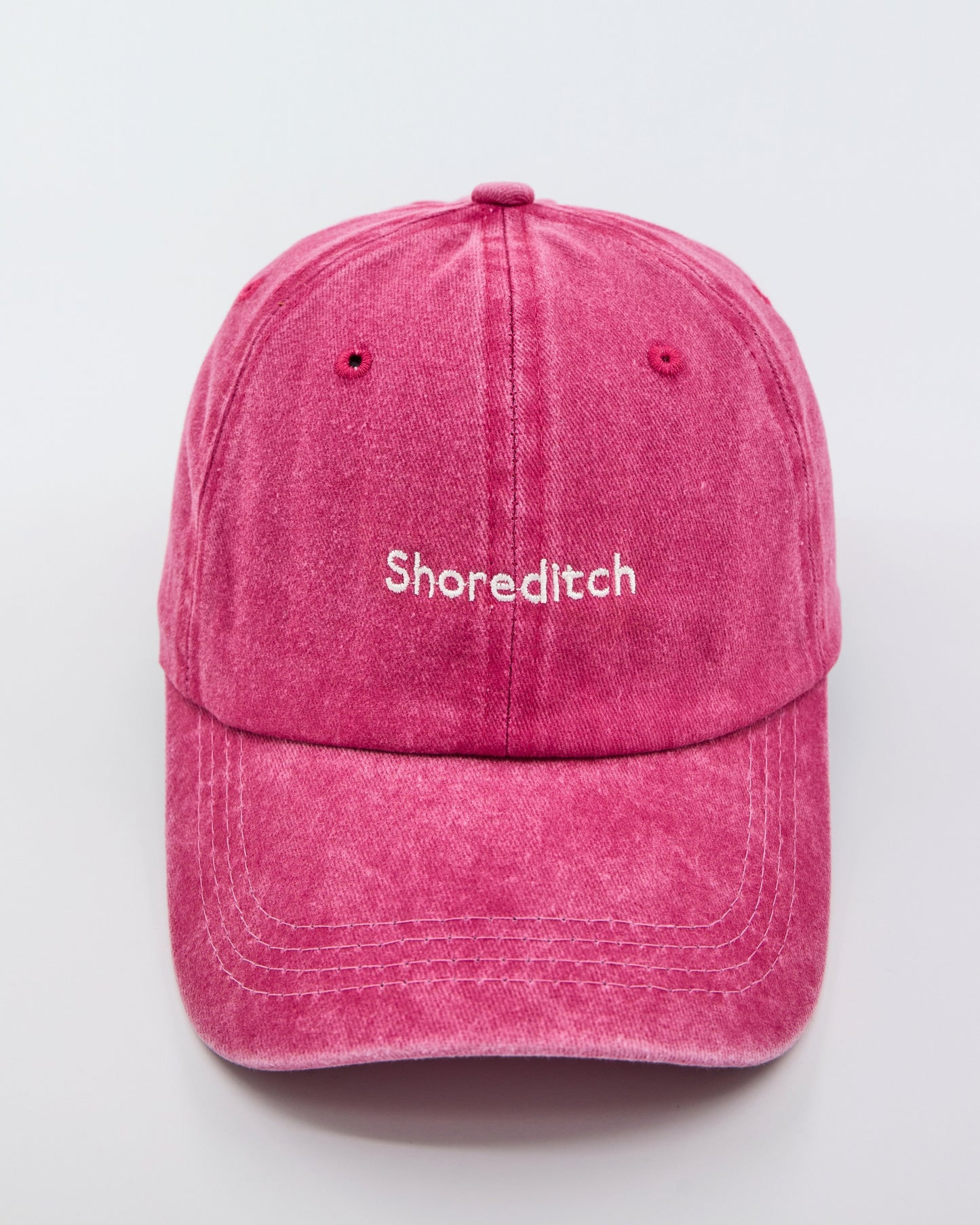 front view of Shoreditch Hot Pink Washed Cap