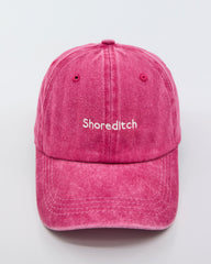 front view of Shoreditch Hot Pink Washed Cap