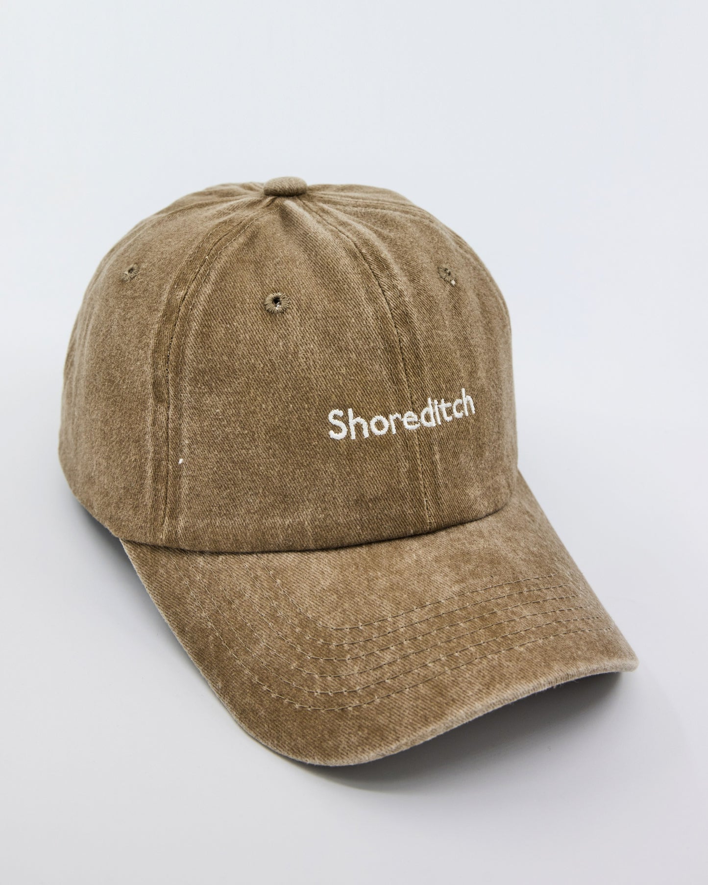 side view of Shoreditch Khaki Washed Cap