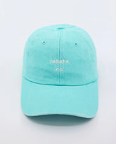 front view of Hahaha No Light Blue Washed Cap