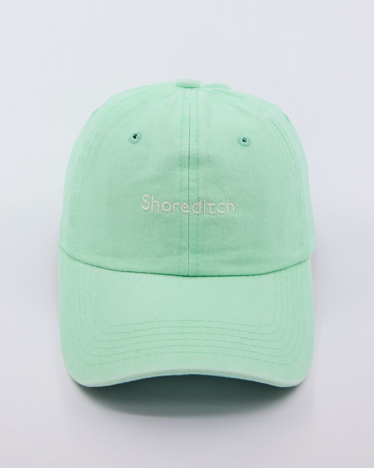 front view of Shoreditch Light Green Washed Cap