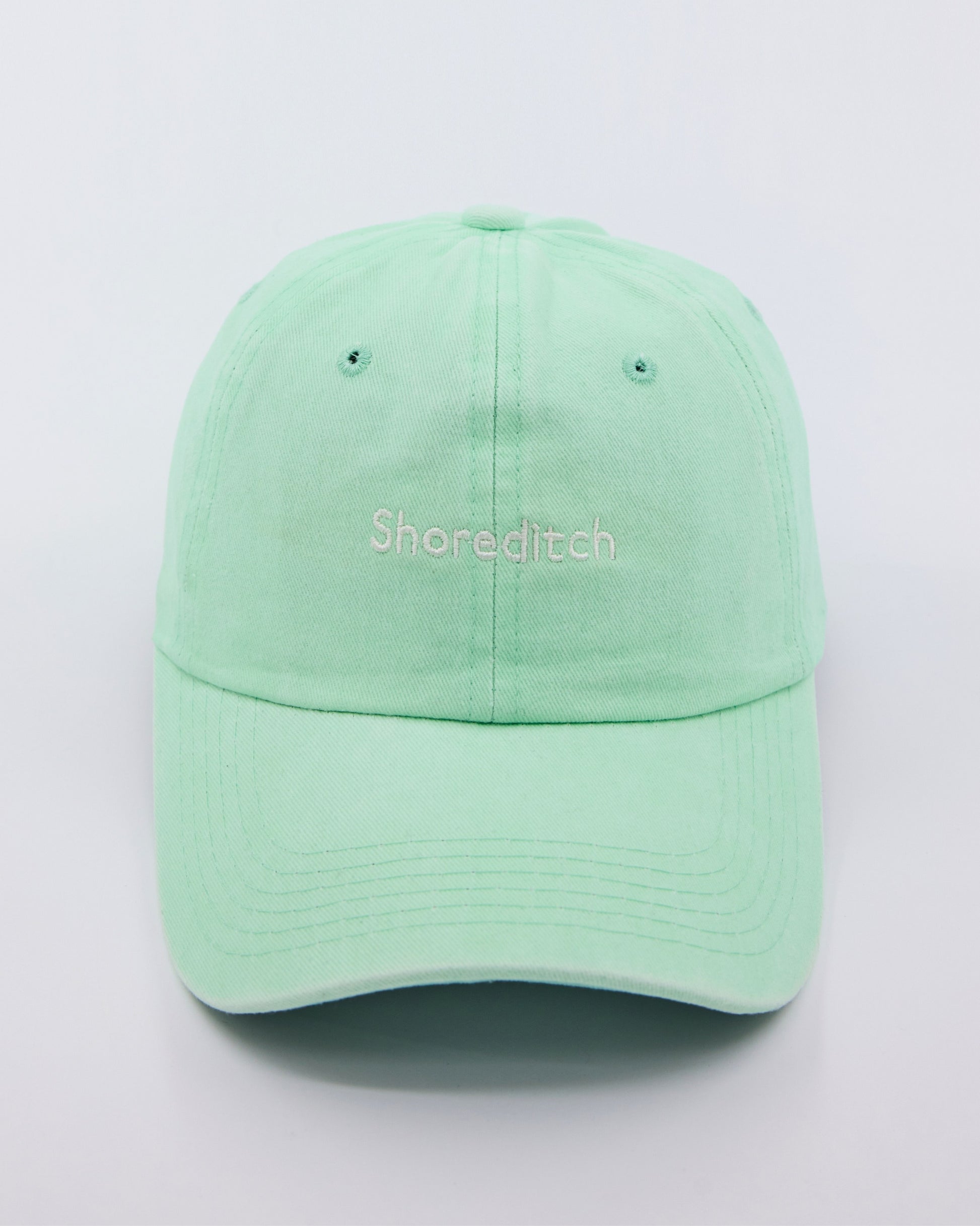 front view of Shoreditch Light Green Washed Cap