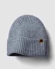 Light Grey Lux Beanie on a light gray background