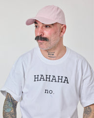man wearing Light Pink Hahaha No Washed Cap