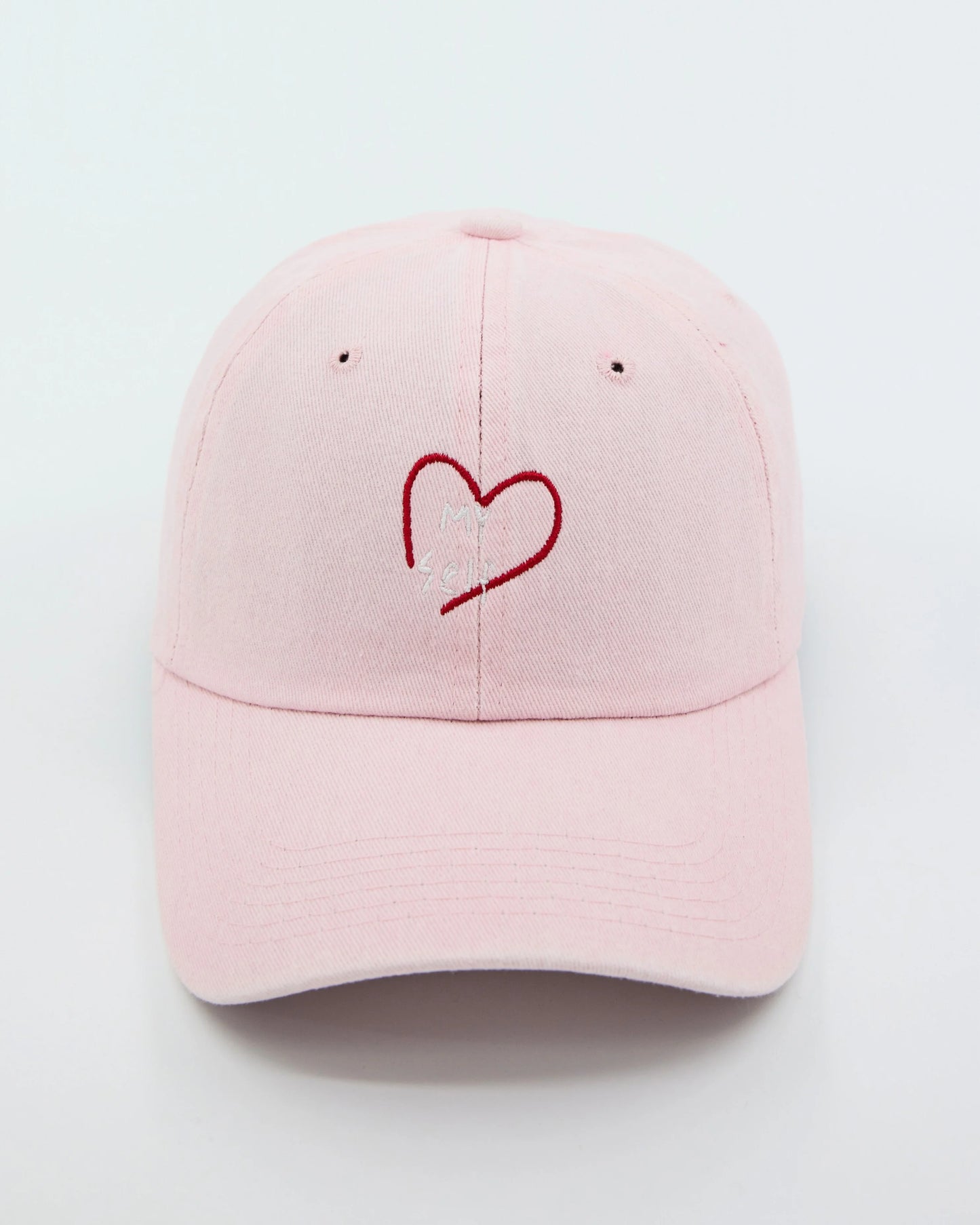 front view of Light Pink Love Myself Washed Cap