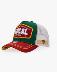 Side view of Local Maniac Red Trucker Hat