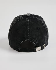 Back view of London Black Washed Cap
