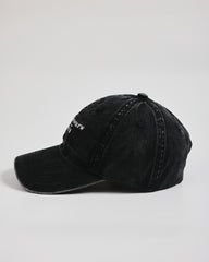 London Black Washed Cap on a white background