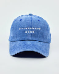 Front view of London Blue Washed Cap